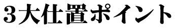 3大仕置ポイント